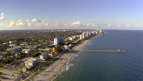 Aerial Rise Deerfield Beach Fl 4k