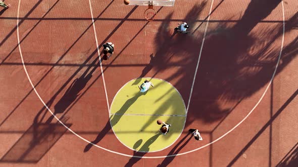 Basketball court Aerial View 4 K Alanya Turkey