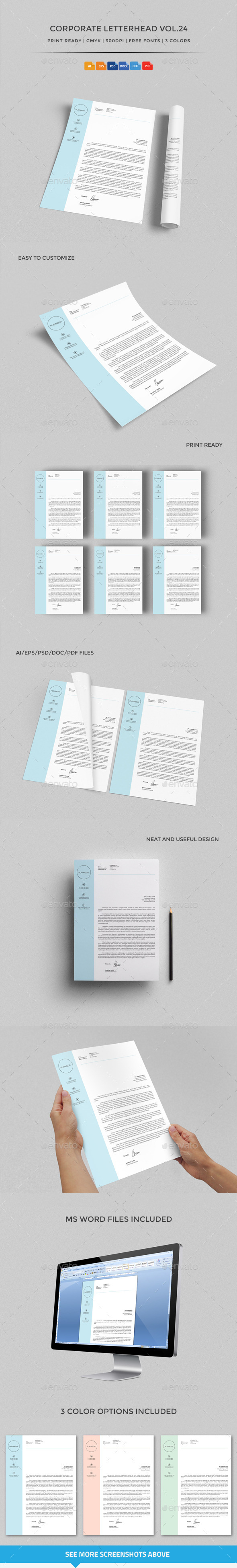 Corporate Letterhead vol.24 with MS Word DOC/DOCX