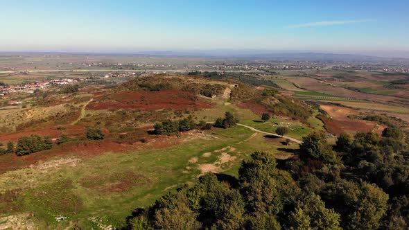 View From Drone Beautiful Green Fields