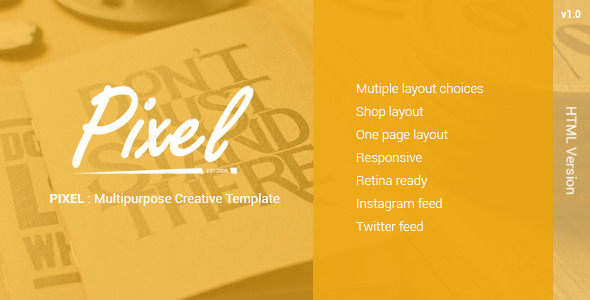 PIXEL : Multipurposes Creative Template