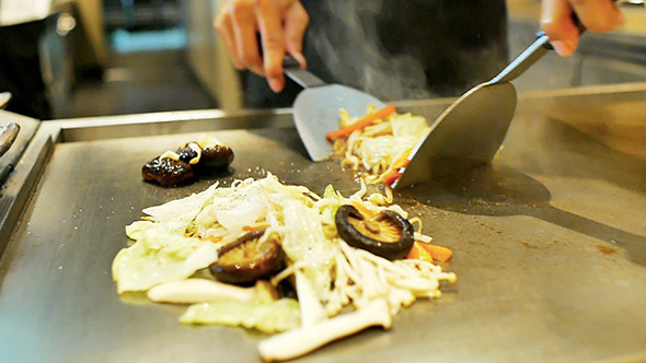 Japanese Cuisine Serving Stir Fried Mix Vegetables