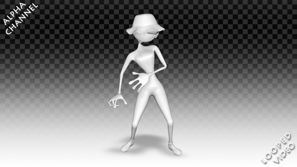 3D Woman Character - Cartoon Rock-n-Roll Dance