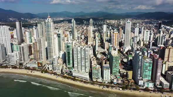 Tropical scene of Balneario Camboriu Brazil. Travel destination.