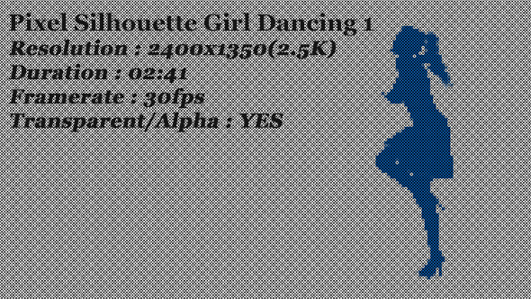 Pixel Silhouette Girl Dancing 1