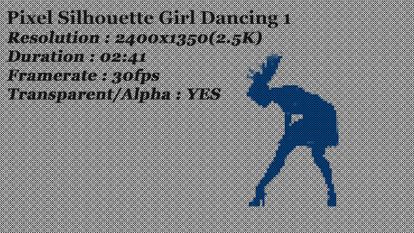 Pixel Silhouette Girl Dancing 2