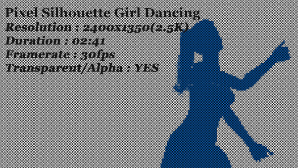 Pixel Silhouette Girl Dancing 3