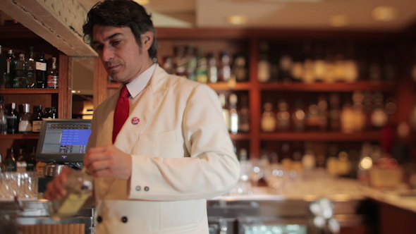 Cocktail Waiter In A Classic Looking Cocktail Bar Bartender 13