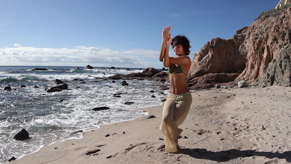 Beautiful Girl Dances In Bikini Wild Beach Mexico 1