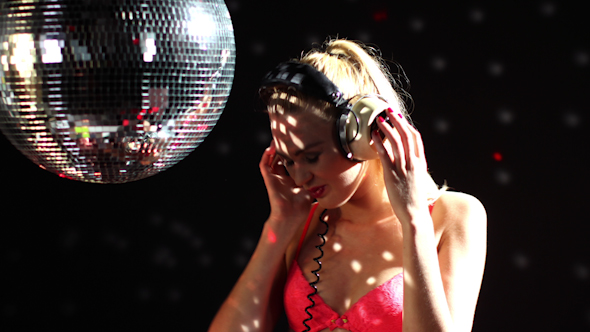 Blonde Girl Dances Discoball 1 alt