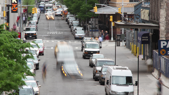 Manhattan Street Scene Traffic Lights Urban Nyc Ny 3