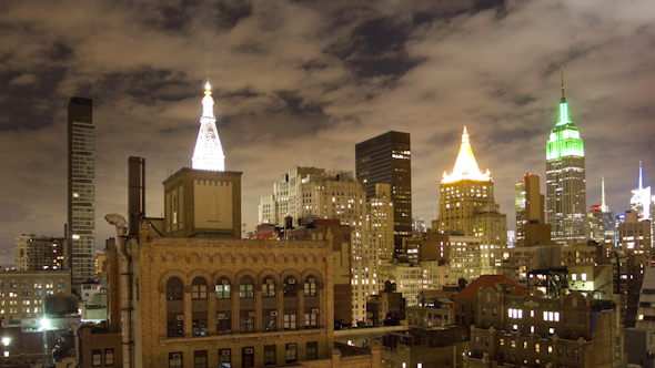 New York Skyline Manhattan Night 1