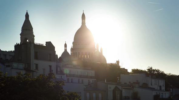 Sacre Coeur, Montmatre Sunset, Paris France 1