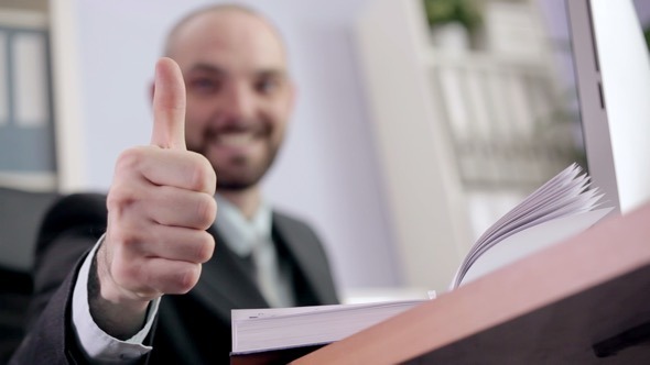 Businessman Getting Good News