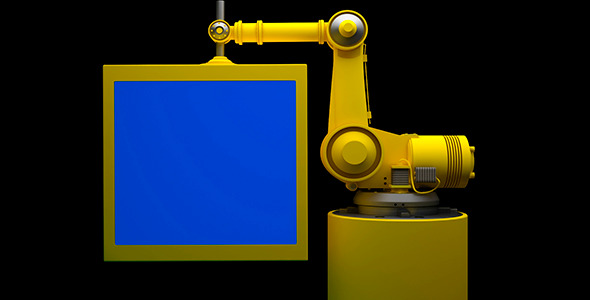 Robot and Monitor With Blue Screen