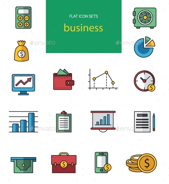 Vector Flat Web Icons on SEO, Business, Shopping