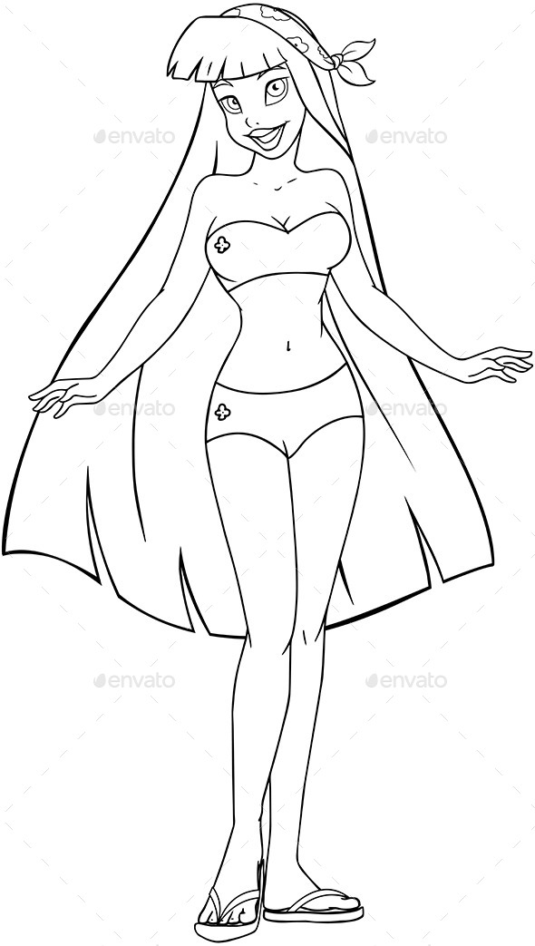 Swimsuit Cartoon Graphics Designs Templates