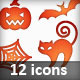 12 Halloween Icons - GraphicRiver Item for Sale