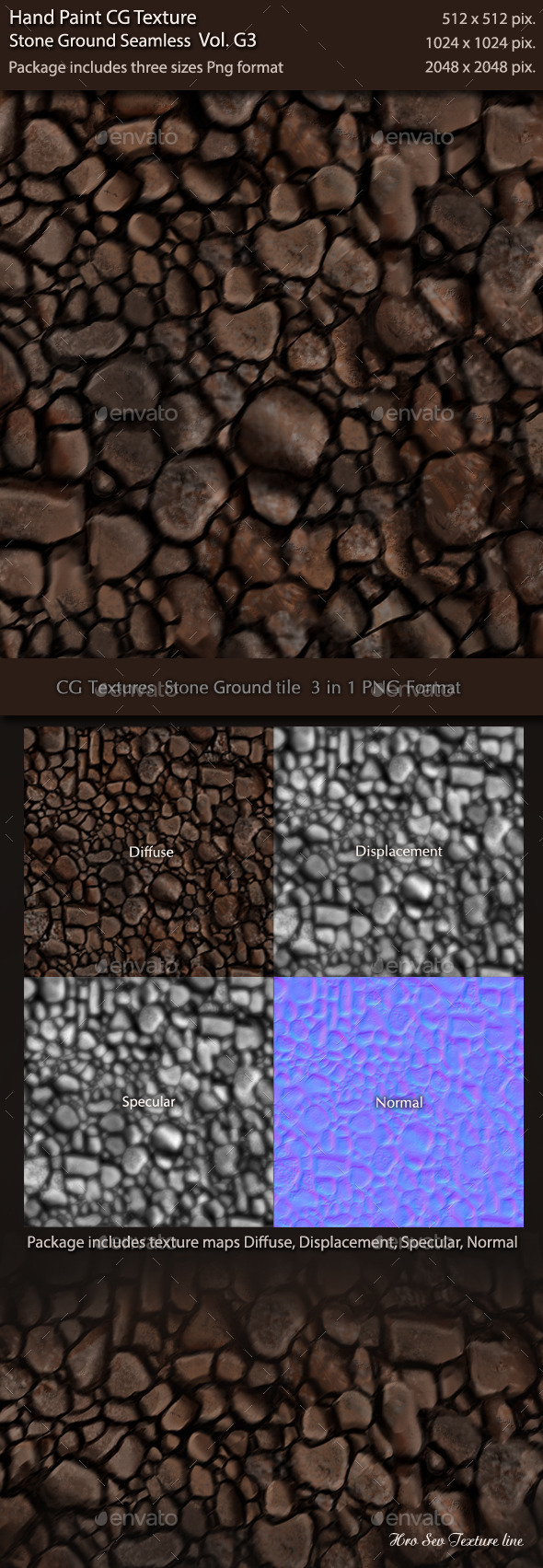 Hand Paint CG Texture Stone Ground Tile G1