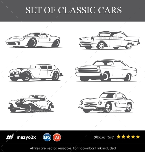 Set of Classic Cars