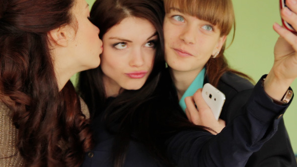 Group Of Girls Photographed On Mobile Phones