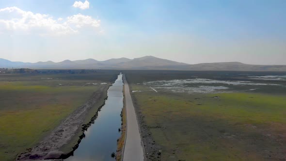 High Flight Over River