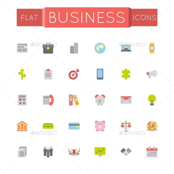 Vector Flat Business Icons