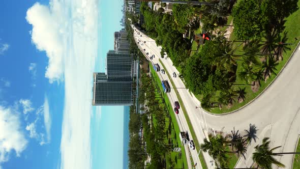 Vertical Aerial Video Miami Beach Fl Scene 4k