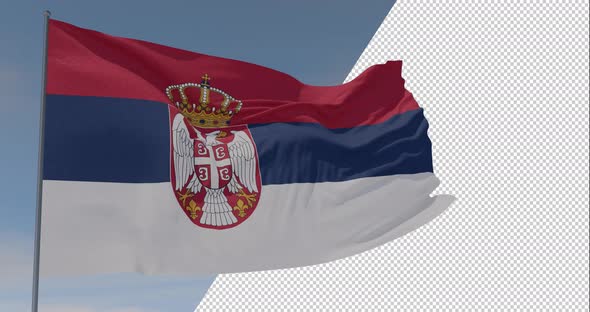 flag Serbia patriotism national freedom, seamless loop, alpha channel