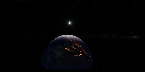 VR 360 Earth and Sun From Space alt