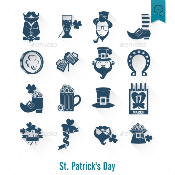 Saint Patricks Day Isolated Icon Set