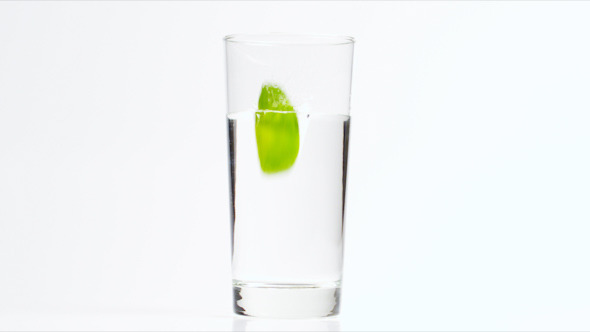 Lime Splashes in Water