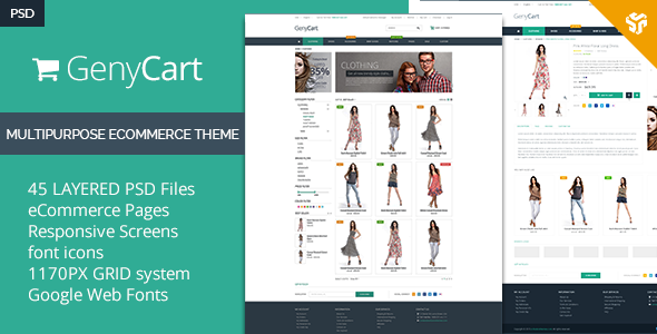 GenyCart - Clean & Modern eCommerce PSD Template