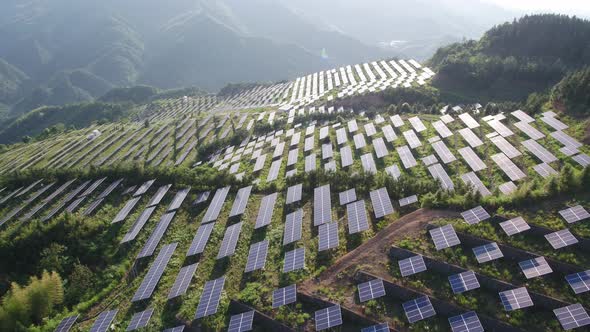 Solar power station in montain