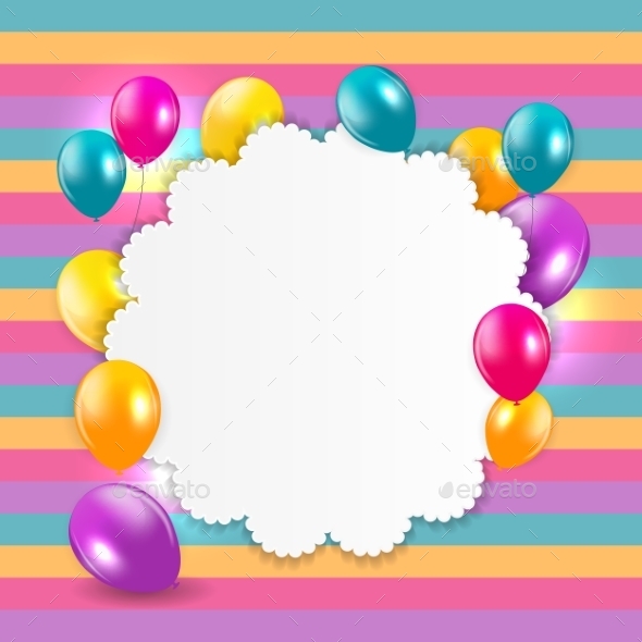 Glossy Balloons Background Illustration