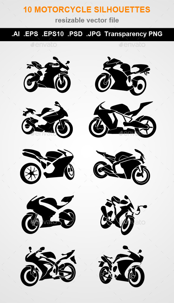 10 Motorcycle Silhouettes
