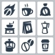 Vector Isolated Coffee Icons Set - GraphicRiver Item for Sale