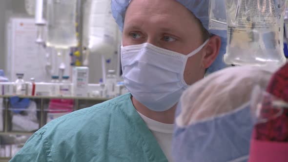 Closeup Of Surgical Technician's Face