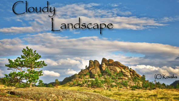 Evening Landscape With Rock And Tree