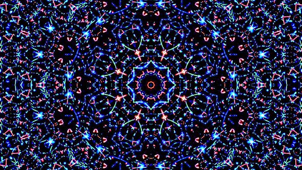 Beautiful abstract kaleidoscope that shines, a radiant light that regulates the subtle movements