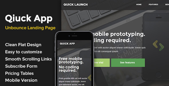 QuickApp Unbounce Landing Page