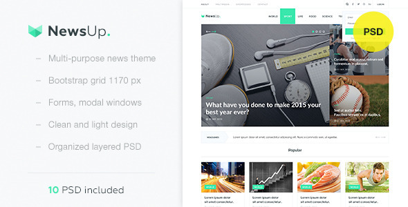 NewsUp — Multi-purpose News PSD Template