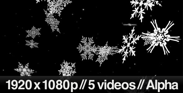 Large Snow Flakes Falling - Series of 5 + Loop alt