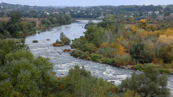 Aerial View of Autumn Landscape