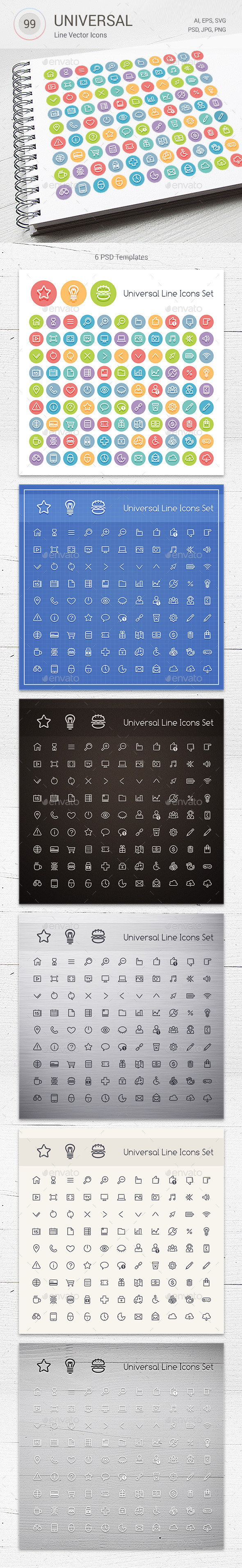 Set of Line Universal Icons