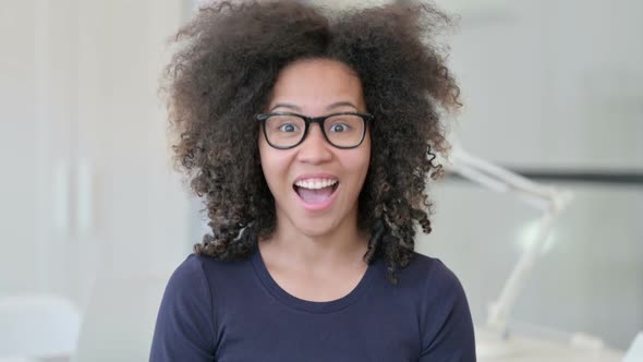 Portrait of African Woman Shaking Head As Yes Sign