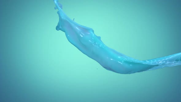 Milky blue liquid splash, Slow Motion alt