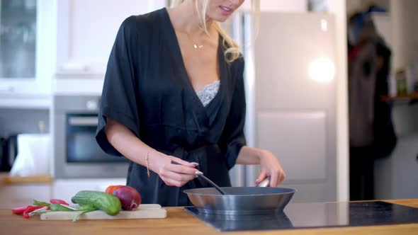 Pretty Blond Woman Making The Dinner 3