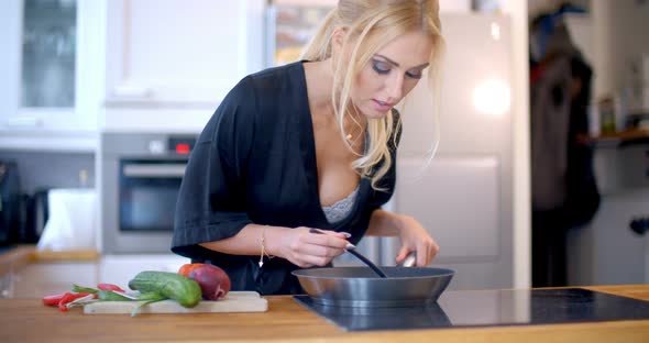Pretty Blond Woman Making The Dinner 3 alt