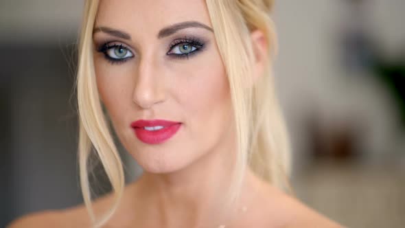 Pretty Face With Makeup Of A Blond Woman 1